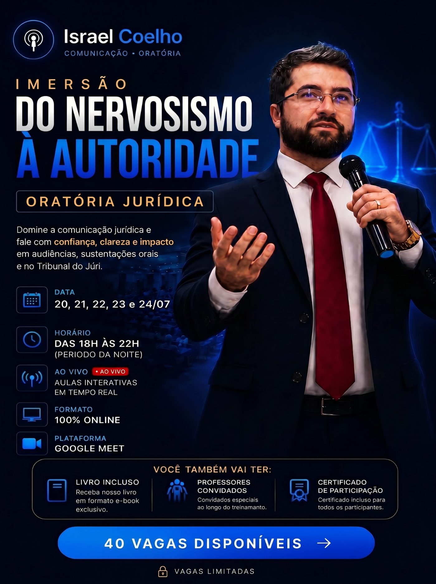 Imersão Do Nervosismo à Autoridade — Oratória Jurídica com Prof. Israel Coelho